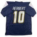 Autographed/Signed Justin Herbert 2020 ROY Los Angeles San Diego Navy Blue Football Jersey Beckett BAS COA