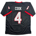 Autographed/Signed James Cook Georgia Black College Football Jersey Beckett BAS COA