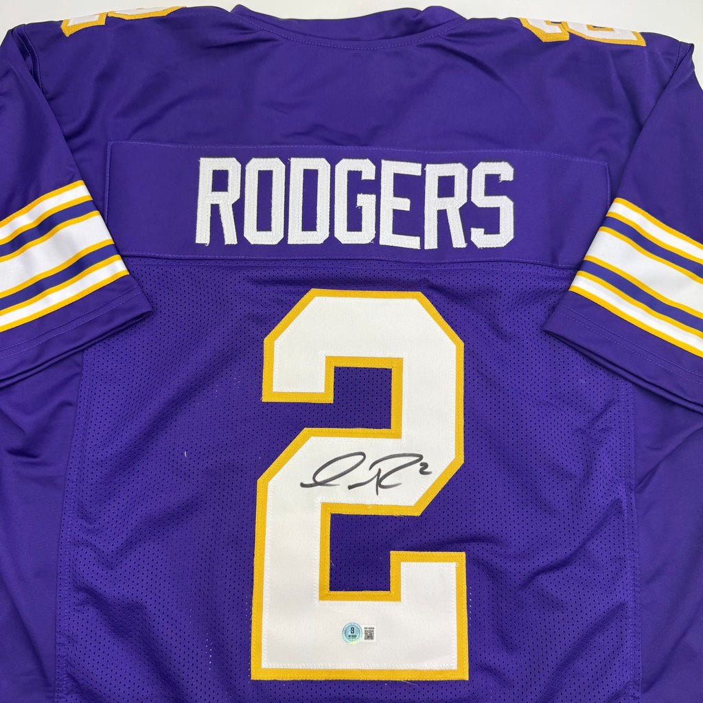 Autographed/Signed Isaiah Rodgers Minnesota Purple Retro Football Jersey Beckett BAS COA