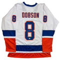 Autographed/Signed Noah Dobson New York White Hockey Jersey JSA COA
