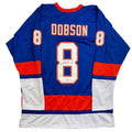 Autographed/Signed Noah Dobson New York Blue Hockey Jersey JSA COA