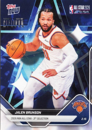 2025 Topps Now Jalen Brunson #AS16 Platinum Member Stamp 2026 NBA All Star 3rd Selection New York Knicks Basketball Card