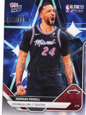 2025 Topps Now Norman Powell #AS13 Platinum Member Stamp 2026 NBA All Star 1st Selection Miami Heat Basketball Card