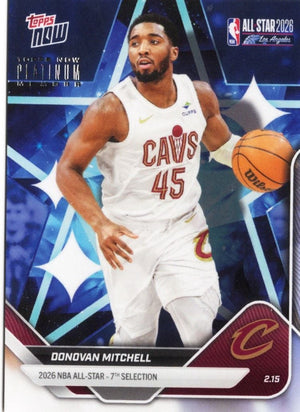 2025 Topps Now Donovan Mitchell #AS10 Platinum Member Stamp 2026 NBA All Star 7th Selection Cleveland Cavaliers Basketball Card
