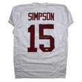 Autographed/Signed Tyler Ty Simpson Alabama White College Football Jersey Beckett BAS COA