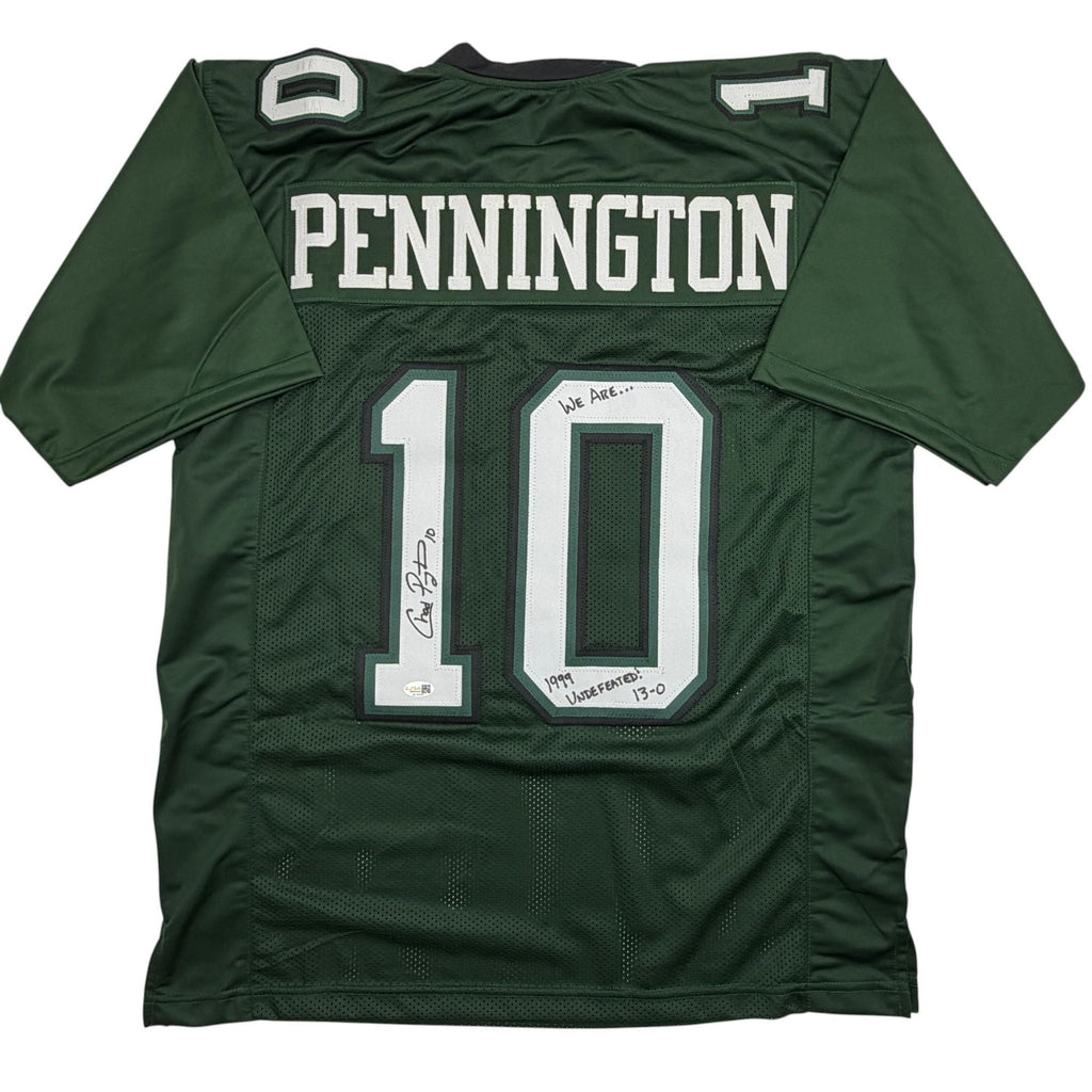 Autographed/Signed Chad Pennington Marshall Green College Football Jersey JSA COA