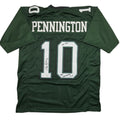 Autographed/Signed Chad Pennington Marshall Green College Football Jersey JSA COA