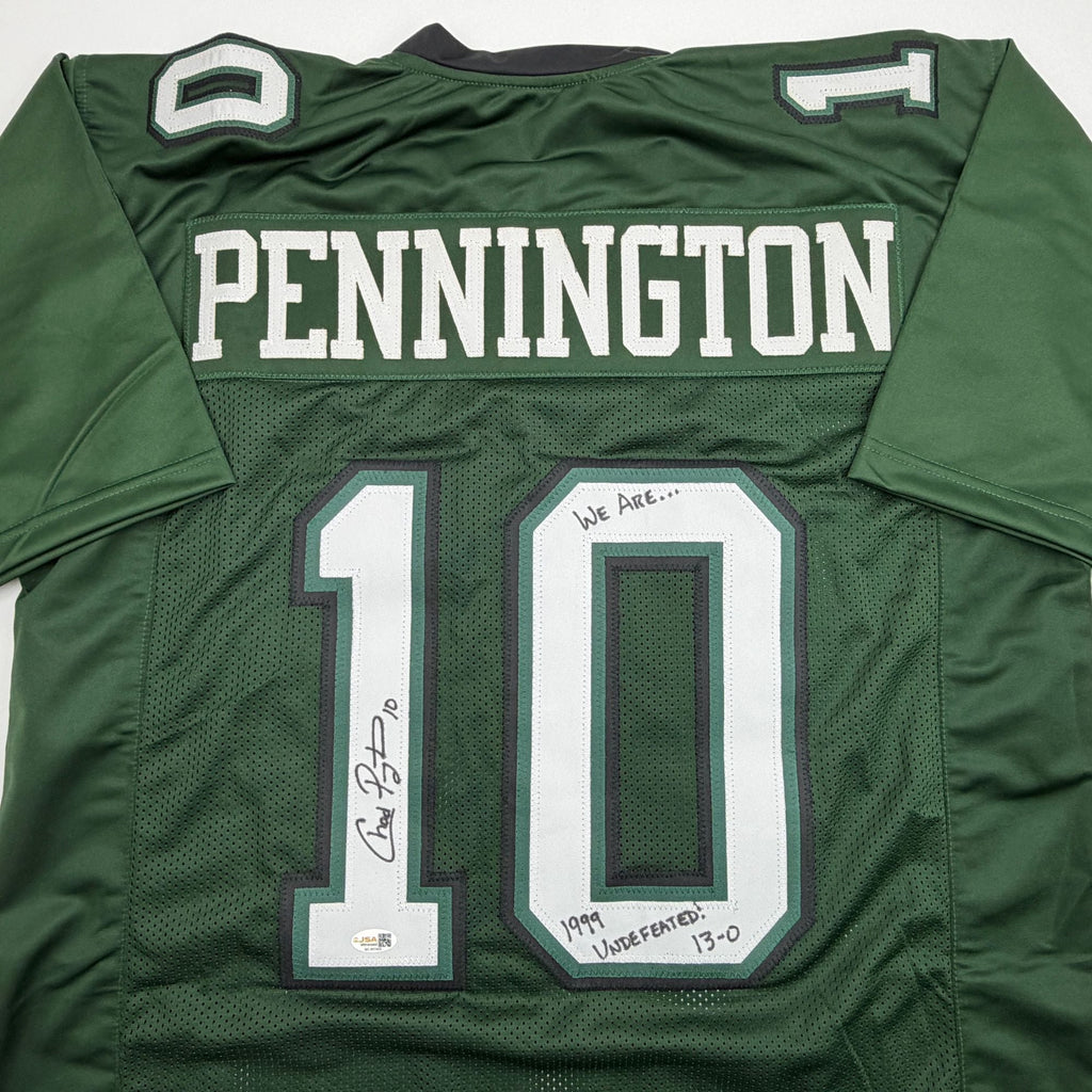 Autographed/Signed Chad Pennington Marshall Green College Football Jersey JSA COA