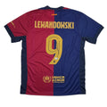 Autographed/Signed Robert Lewandowski FC Barcelona Blue/Red Soccer Futbol Jersey Beckett BAS COA