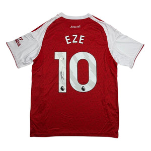 Autographed/Signed Eberechi Eze Arsenal Red Soccer Futbol Jersey Beckett BAS COA