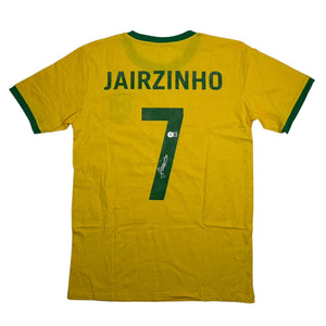 Autographed/Signed Jairzinho Brazil Yellow Soccer Futbol Jersey Beckett BAS COA