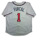 Autographed/Signed Rafael Furcal Atlanta Grey Baseball Jersey JSA COA