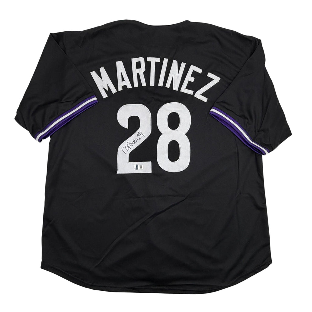 Autographed/Signed Nick Martinez Tampa Bay Black Baseball Jersey Beckett BAS COA