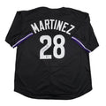 Autographed/Signed Nick Martinez Tampa Bay Black Baseball Jersey Beckett BAS COA