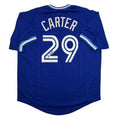 Autographed/Signed Joe Carter Toronto Blue Baseball Jersey JSA COA