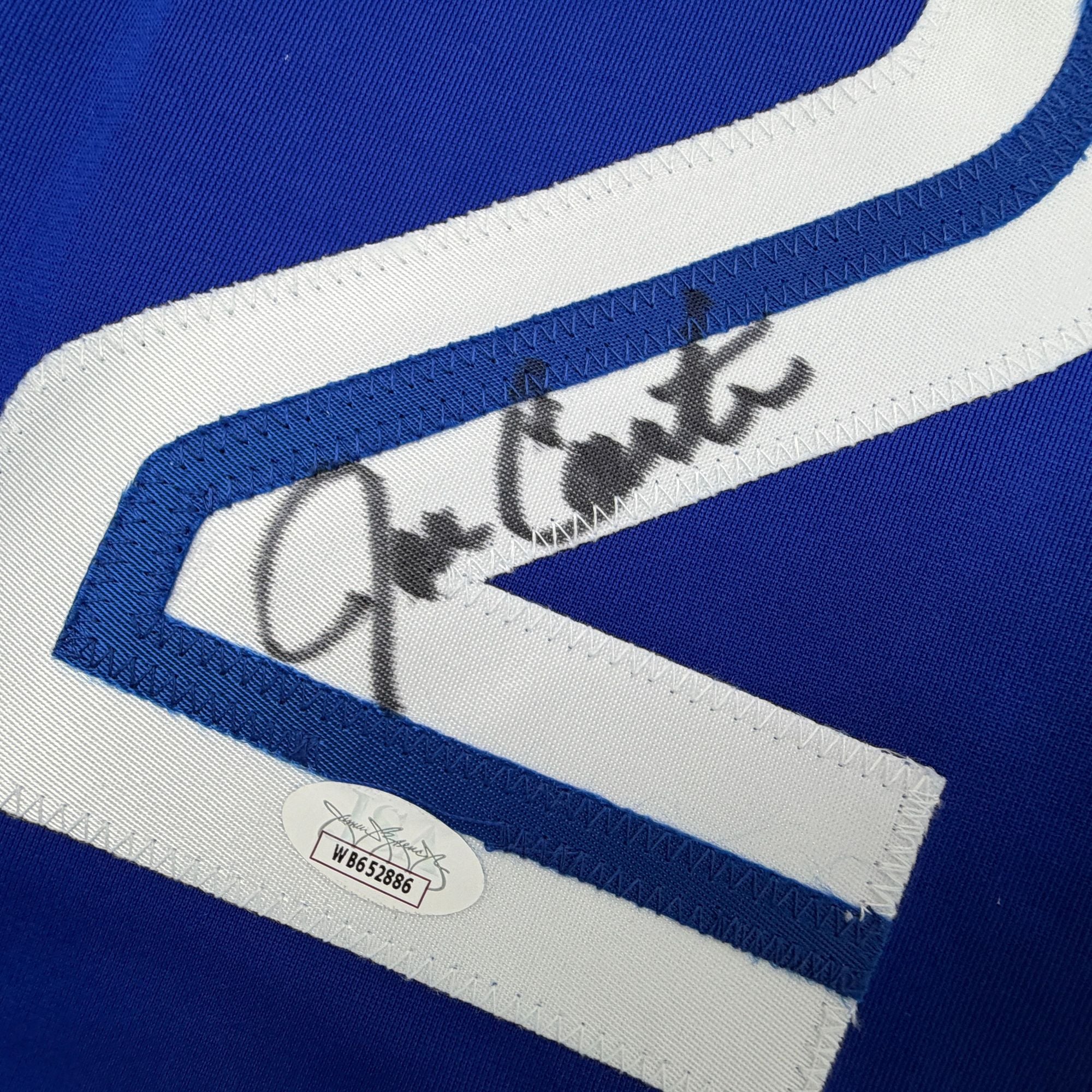 Autographed/Signed Joe Carter Toronto Blue Baseball Jersey JSA COA