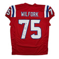 Autographed/Signed Vince Wilfork New England Red Retro Pro Cut Football Jersey JSA COA