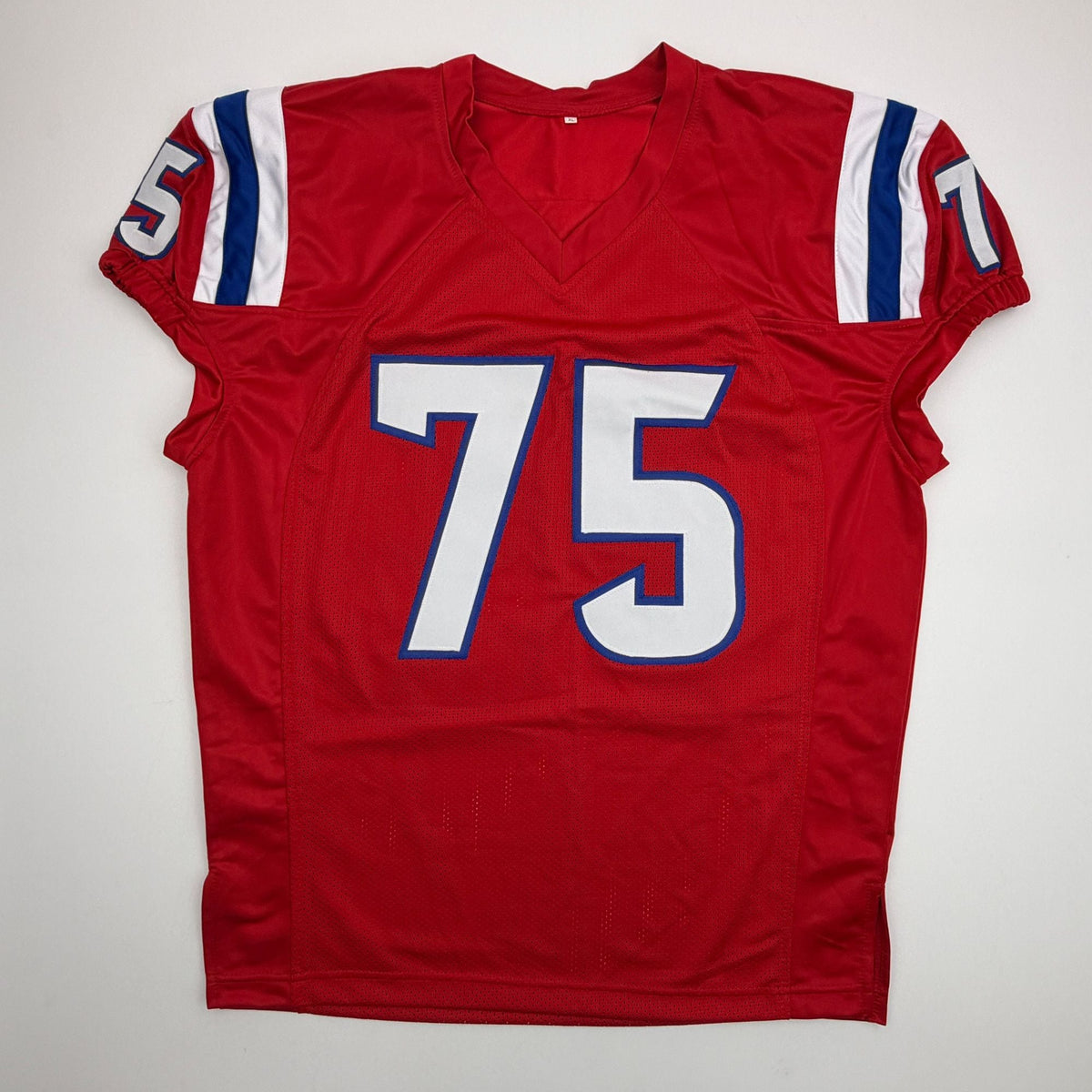 Autographed/Signed Vince Wilfork New England Red Retro Pro Cut Football Jersey JSA COA