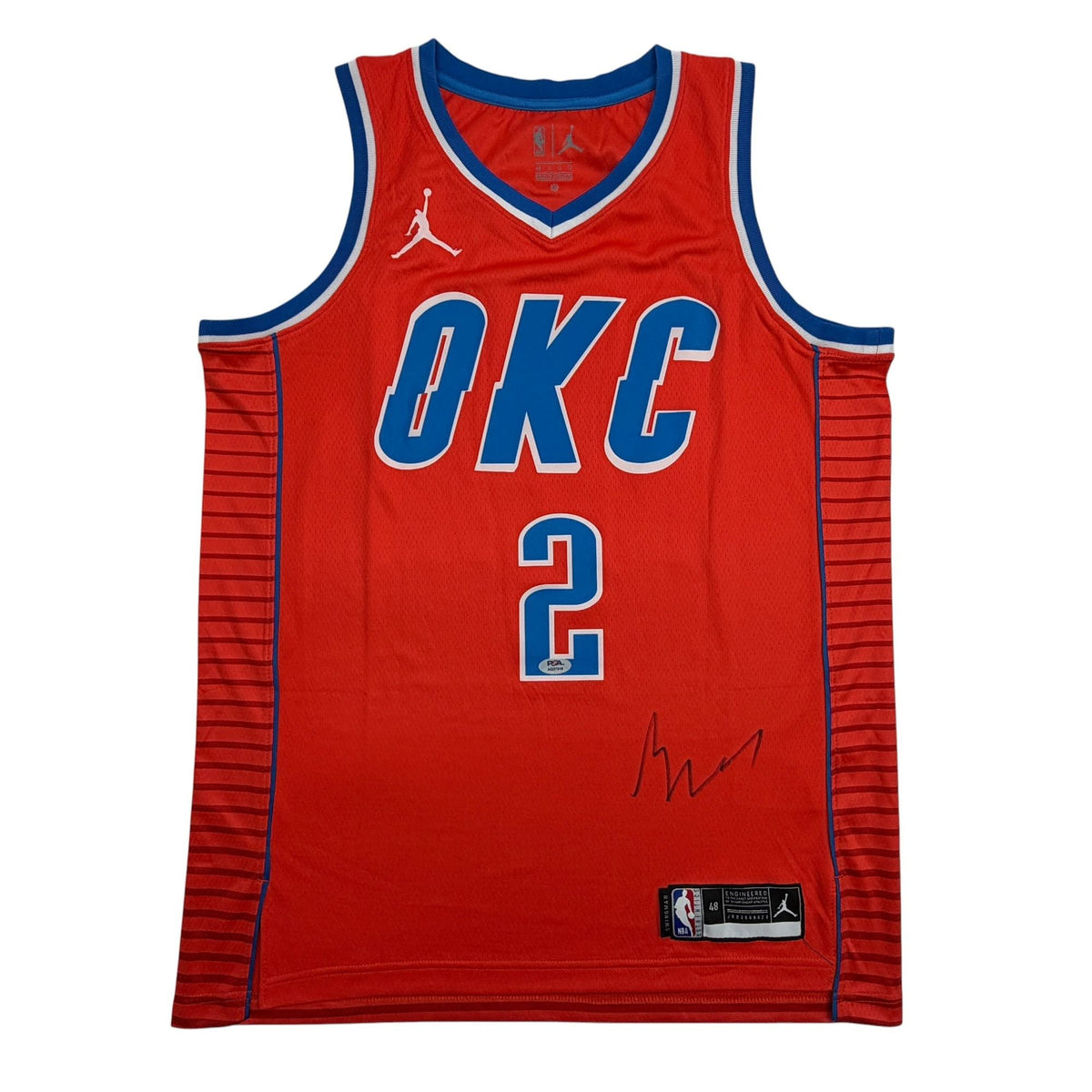 Autographed/Signed Shai Gilgeous-Alexander on Front SGA Oklahoma City OKC Thunder Orange Authentic Basketball Jersey PSA/DNA COA