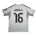 Autographed/Signed Gonzalo Garcia Real Madrid White Soccer Futbol Jersey Beckett BAS COA