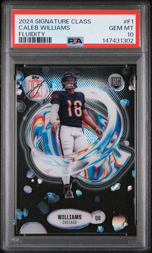 Graded 2024 Topps Signature Class Caleb Williams #F1 Fluidity Rookie RC Football Card PSA 10 Gem Mint