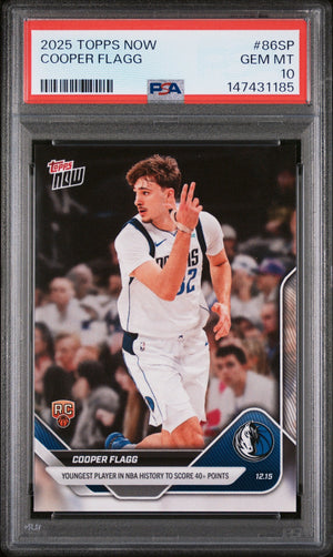 Graded 2025 Topps Now Cooper Flagg #86SP Rookie RC Basketball Card PSA 10 Gem Mint