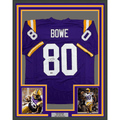 Framed Autographed/Signed Dwayne Bowe 35x39 LSU Purple College Football Jersey Beckett BAS COA