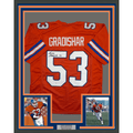 Framed Autographed/Signed Randy Gradishar 35x39 Denver Orange Football Jersey JSA COA