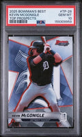 Graded 2025 Topps Bowman's Best Kevin McGonigle #TP28 Top Prospects Rookie RC Baseball Card PSA 10 Gem Mint