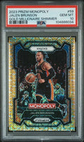 Graded 2023 Panini Prizm Monopoly Jalen Brunson #59 Gold Millionaire Shimmer /500 Basketball Card PSA 10 Gem Mint