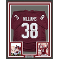 Framed Autographed/Signed Roy Williams 35x39 Oklahoma Maroon College Football Jersey Beckett BAS COA