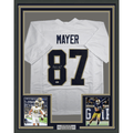 Framed Autographed/Signed Michael Mayer 35x39 Notre Dame White College Football Jersey Beckett BAS COA
