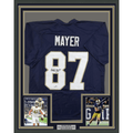 Framed Autographed/Signed Michael Mayer 35x39 Notre Dame Blue College Football Jersey Beckett BAS COA