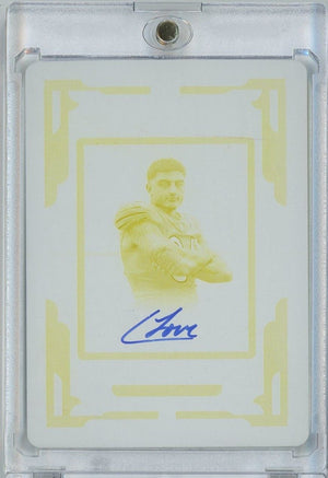 2025 Panini National Treasures Colston Loveland #RSFPCLD Printing Plate Auto 1/1 Rookie RC Football Card