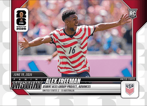 2026 Panini Instant FIFA World Cup Alex Freeman #67 USMNT Aces Group Project, Advances USA Rookie RC Soccer Card