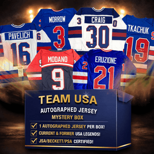Autographed/Signed Team USA Olympic Hockey Jersey Mystery Box with PSA JSA or Beckett COA