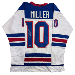 Autographed/Signed JT J.T. Miller Team USA White Hockey Jersey Beckett BAS COA