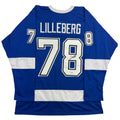 Autographed/Signed Emil Lilleberg Tampa Bay Blue Hockey Jersey JSA COA