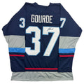 Autographed/Signed Yanni Gourde Seattle Blue Hockey Jersey JSA COA
