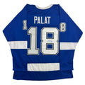 Autographed/Signed Ondrej Palat Tampa Bay Blue Hockey Jersey JSA COA