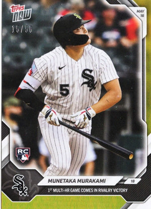 2026 Topps Now Munetaka Murakami #210 Gold Foil /50 1st Multi Home Run Game Comes in Rivalry Victory Chicago White Sox Rookie RC Baseball Card