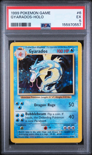 Graded 1999 Pokemon Game Gyarados-Holo #6 Trading Card Game PSA 5 Excellent