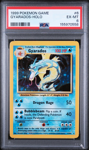 Graded 1999 Pokemon Game Gyarados-Holo #6 Trading Card Game PSA 6 Excellent