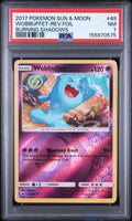 Graded 2017 Pokemon Sun & Moon Burning Shadows Wobbuffet-Rev.Foil #49 Trading Card Game PSA 7 Near Mint