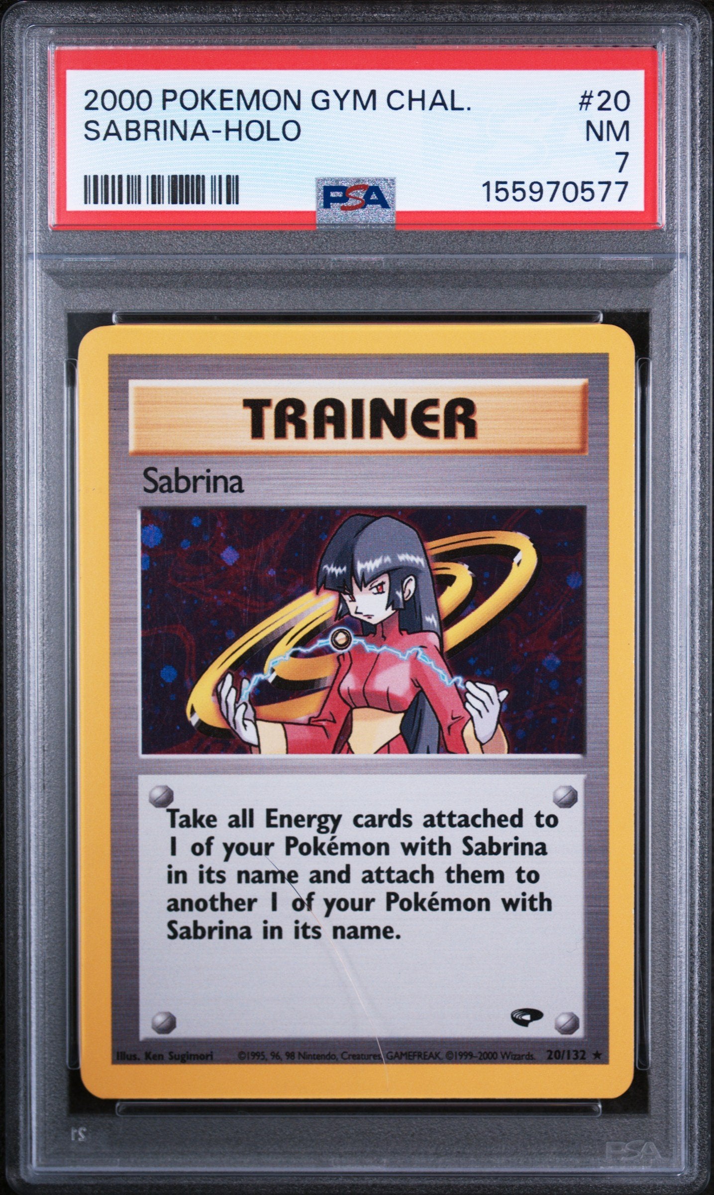 Graded 2000 Pokemon Gym Challenge Sabrina-Holo #20 Trading Card Game PSA 7 Near Mint