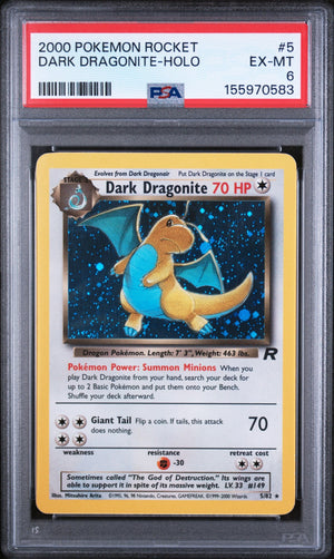 Graded 2000 Pokemon Rocket Dark Dragonite-Holo #5 Trading Card Game PSA 6 Excellent
