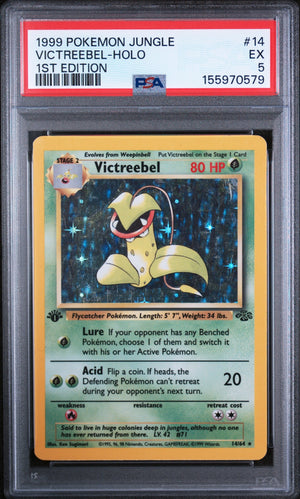 Graded 1999 Pokemon Jungle Victreebel-Holo #14 1st Edition Trading Card Game PSA 5 Excellent
