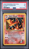 Graded 2000 Pokemon Gym Challenge Blaine's Charizard #2 Trading Card Game PSA 5 Excellent