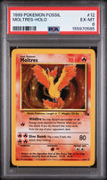 Graded 1999 Pokemon Fossil Moltres-Holo #12 Trading Card Game PSA 6 Excellent