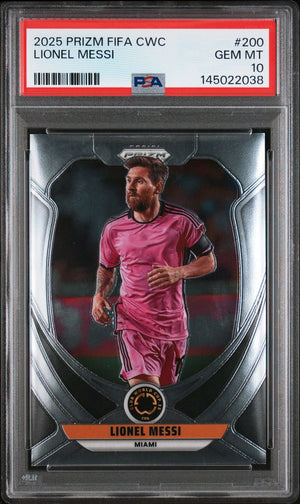 Graded 2025 Panini Prizm FIFA CWC Lionel Messi #200 Soccer Card PSA 10 Gem Mint